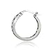 Hoops & Loops Sterling Silver Cubic Zirconia Inside Out Channel-Set 15mm Round Hoop Earrings