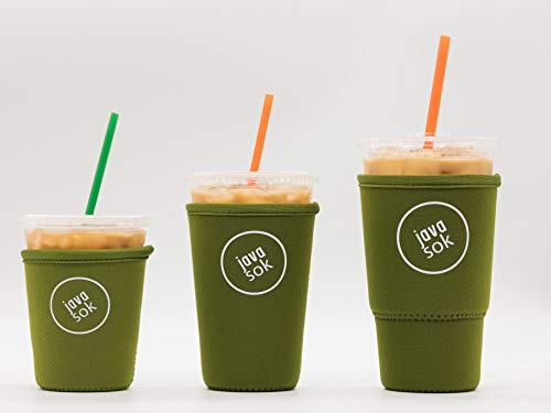 image for JAVA SOK Reusable Iced Coffee Sleeve - Cup Insulator Sleeve for Cold B