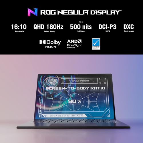 ASUS ROG Flow Z13 (2025) Gaming Laptop, 13” ROG Nebula 16:10 2.5K 180Hz/3ms, AMD Ryzen AI MAX+ 395, RDNA 3.5 Graphics, 128GB LPDDR5X 8000MHz, 1TB PCIe Gen 4 SSD, Wi-Fi 7, Win 11 Pro, GZ302EA-XS99