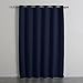 Best Home Fashion Premium Wide Width Thermal Insulated Blackout Curtain - Antique Bronze Grommet Top - Navy - 80