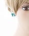 Fashion Crystal Pave Bow Ribbon Stud Earrings Teal