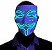 Kandi Gear Green Light up V for Vendetta Glow EL Wire LED Guy Fawkes Anonymous Mask