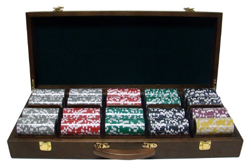 500 Ct Ultimate 14 Gram Poker Chip Set w/ Walnut Wooden Case