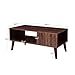 VASAGLE Retro Coffee Table, Cocktail Table, Mid-Century Modern Accent Table with Storage Shelf for Living Room, Reception, Easy Assembly, Walnut Color ULCT09BY
