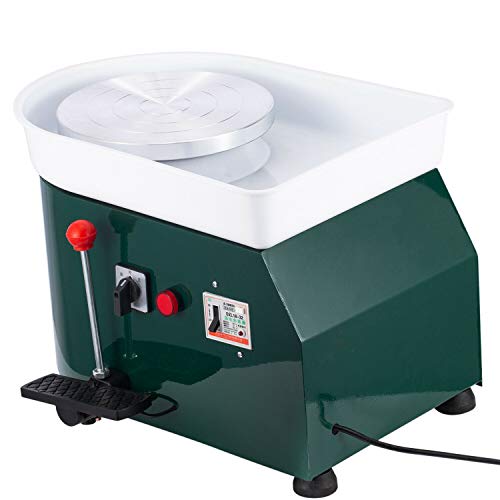 Cozyel Pottery Wheel 25cm Pottery Forming Machine 110V 250W Electric Pottery Wheel DIY Clay Tool with Tray for Ceramic Work Ceramics Clay (Green) - Thumbnail 2