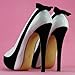 SHOW STORY Sexy White Black Two Tone Peeptoe Bow Stiletto Platform High Heels Pumps,LF40501WT40,9US,White