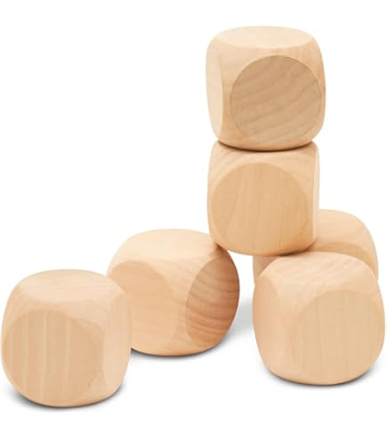 PATIKIL 18mm Blank Wooden Dice, 200 Pack Unfinished Wooden