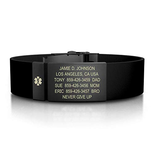 Road ID Personalized Medical ID Bracelet - Premium ID Wristband with Medical Alert Badge - Silicone Clasp - Thumbnail 2