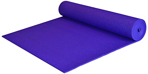 YogaAccessories Extra Wide and Extra Long 1/4” Thick Deluxe Yoga Mat (Purple)