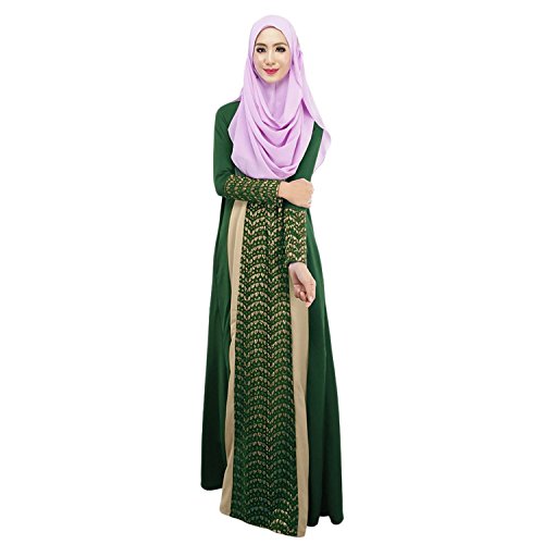 Aro Lora Women's Lace Kaftan Color Block Islamic Abaya Jilbab Muslim Dress...