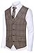 Hanayome Men Waistcoat Collar Sleeveless Slim Fit Jacket Business Suit Vests VS33,Brown 1,XL(US Tag Chest 48