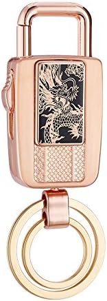 Electronic Lighter Car Keychain Design With LED Light USB Rechargeable Windproof Cigarette Lighter Gift Box Packaging (8)