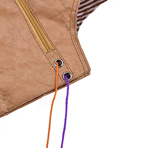 Gotian Yarn Crochet Thread Storage Mesh Bag Environmentally Friendly Paper Lightweight Portable Handbag (Brown)