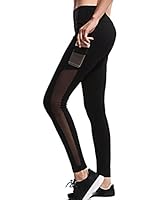 Enjocho Women's Fashion Workout Leggings Running Tights Yoga Pants With Pockets (M, Black)