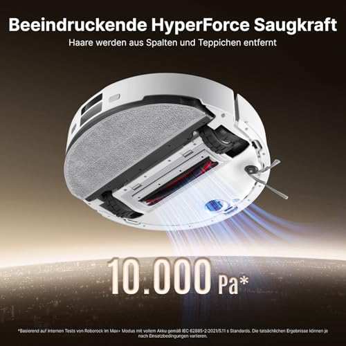 roborock Q10 X5+ Saugroboter mit Wischfunktion, Auto-Entleerungsstation für 7 Wochen,10000 Pa Saugkraft, Dual Anti-Tangle System, intelligente Hindernisvermeidung, PreciSense-LiDAR Navigation, Weiß thumbnail 3