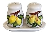 Lemon Design Salt and Pepper Shakers with Stand