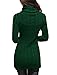 v28 Women Polo Neck Knit Stretchable Elasticity Long Sleeve Slim Sweater Jumper (US Size 12-16, Dark Green)