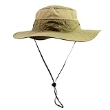 Home Prefer Unisex Daily Outdoor Sun Hat Camouflage Mesh Bucket Hat Wide Brim Boonie Fishing Hats Khaki
