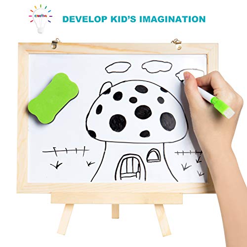 TEPSMIGO Magnetic Letters and Numbers with Board for Kids Preschool- 133 Pieces Foam Fridge Alphabet Magnets, Educational Dry Erase Whiteboard Chalkboard for Toddlers Writing Drawing