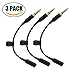 Accessonico 3 Pack Waterproof Audio Extension Adapter Compatible with Lifeproof Fre Nuud Case 3.5mm Headphone Stereo Convert Cable AUX Wire
