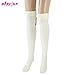 Women girls thigh high socks winter over knee leg warmer - Knit Crochet Socks