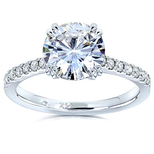 Forever One Moissanite and Lab Grown Diamond Engagement Ring 1 3/4 CTW 14k White Gold (DEF/VS)