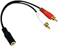 C&E 30S1-01260 2 x RCA Male, 1 x 3.5mm Stereo Female, Y-Cable 6-Inch Gold Plated Connector