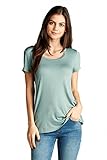 Emmalise Women's Comfy Soft Flowy Tee Shirt Short Sleeves Scoop Neck Tee Top