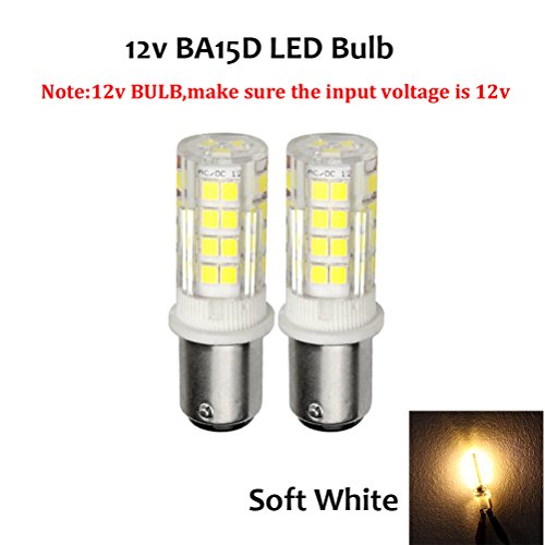 Ashialight LED 12 volt ba15d Bulb-35 watt DC Bayonet Base Halogen Light Bulb,Soft White,Repalces JD Type T3/T4 Bulbs (Pack of 2)