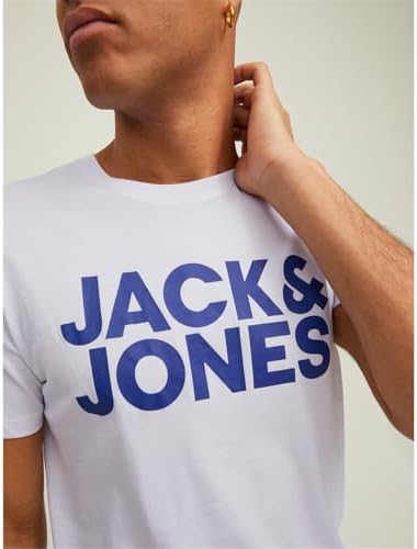 Jack&Jones Essentials - Camiseta para Hombre, Negro/Paquete: 1 Negro, 1 Azul Marino, 1 Blanco, M