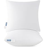 Leeden 16x16 Pillow Inserts Pack of 2, 16 Inch Decorative Throw Pillow Inserts, Soft Fluffy Square Throw Pillows for Couch, Sofa, Bed, and Home Decor White Cushion