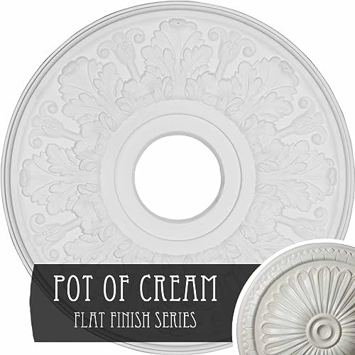 15 1/2" OD x 3 1/2"ID x 1 1/4"P Apollo Ceiling Medallion, Hand-Painted Pot of C…
