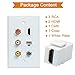 ESYLink HDMI RCA Coax Ethernet Wall Plate - 3 RCA + 2 HDMI + 1 Coax + 1 Ethernet Port