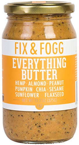 Fix & Fogg Everything Butter (13.2 oz) All Natural and Handmade in New Zealand. Vegan, Keto Friendly. Eight Healthy Nuts & Seeds in a Glass Jar and Beautifully Designed Cardboard Gift Canister