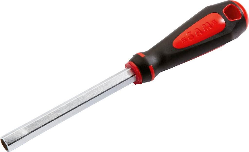 SAM Outillage 291T Nutspinner 6 Sided 12 mm Chromé satinée/Noir/Rouge