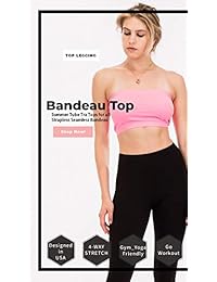 TL - Camiseta sin tirantes para mujer, sin costuras, capa base activa, tubo tipo bandeau