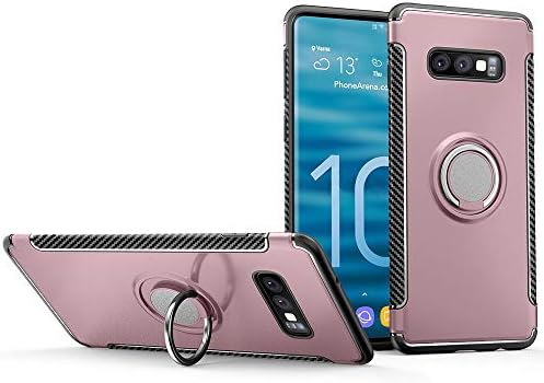 Hayder Galaxy S10e Case, Car Magnetic Stand Holder 360 Degree Adjustable Ring Kickstand Protection Cover (Rose Gold)