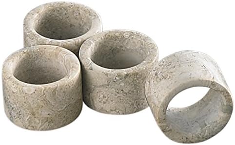 Fossil Marble Set of 4 Napkin Rings