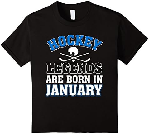 Kids Hockey Legends Are Born In January Birthday T-shirt 12 Black