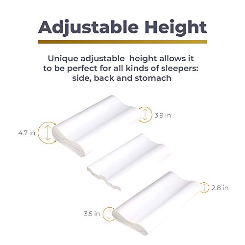 Royal Therapy Memory Foam Pillow, Neck Pillow - Bamboo Adjustable Side Sleeper Pillow for Neck & Shoulder, Support for Back, Stomach, Side Sleepers, Orthopedic Contour Pillow - Thumbnail 2