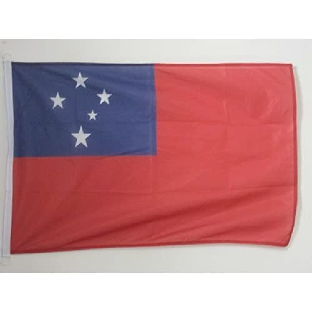 AZ FLAG - Samoa Nautical Flag - 18'' x 12'' - For Outdoor and Boat - Samoan Banner Knitted Polyester with Two Plastic Rings - Vivid Colors - 12x18 in - 45x30 Cm — image 1