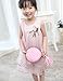 CMK Trendy Kids Girls' Round Purse with Tassel Small Handbag Princess Crossbody Fringe Bag Kids Shoulder Purse