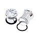 Longbeauty 2Pcs Single Flare Stainless Steel White Zircon Set Clear CZ Tunnel Expander Plugs Stretcher With O-Ring (#Clear-4mm(6g))