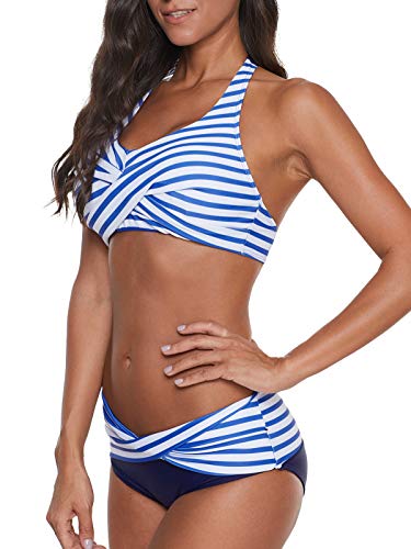 1 Yanekop+Waisted+Swimsuits+Striped+Bathing