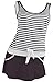 MiYang Women's Padded One Piece Stripes Skirted Slim Swimsuit Bathing Swimwear
