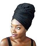 Rayna Josephine Solid Color Head Wrap -Stretch Long Hair Scarf Turban Tie