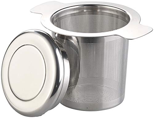 Rosenstein & Söhne Teefilter: Edelstahl-Teesieb micro-geätzt mit Deckel, für Tassen & Kannen (Teefilter Edelstahl, Gewürzsieb, Kaffeebereiter) – Bild 3