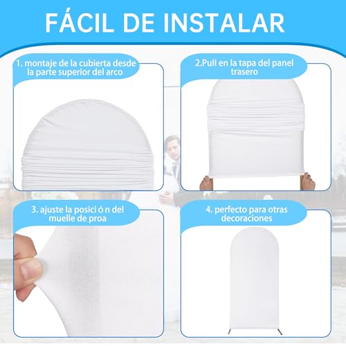MEKOTRIN 3 Piezas de Fondo Cubierta de de Alta Elasticidad Espesar Fibra de Poliuretano Seda de Leche a Prueba de Decoloración para Fiestas de Boda 4FT, 5FT, 6FT