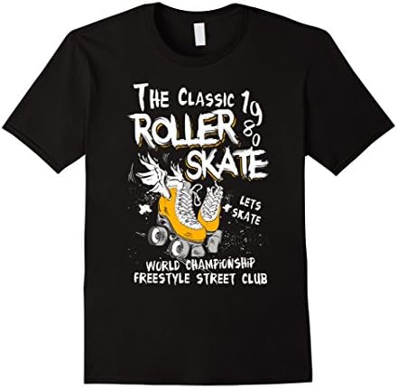 Mens Retro Look The Classic Roller Skate Tshirt Small Black