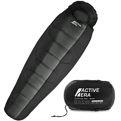 Active Era Mumienschlafsack – Schlafsack Winter und Sommer, -10°C bis 10°C - Wasserabweisend und Windschutz - Ultraleicht - Outdoor Campen - Kleines P
